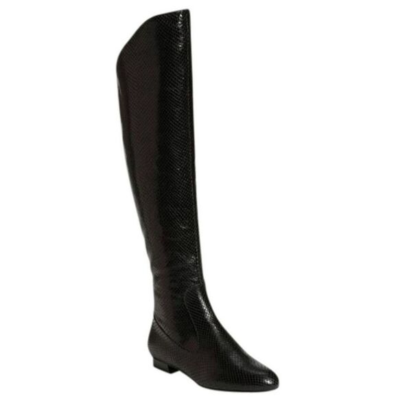 Via Spiga Over the Knee Snake Skin Leather Boots 7M - Picture 1 of 8